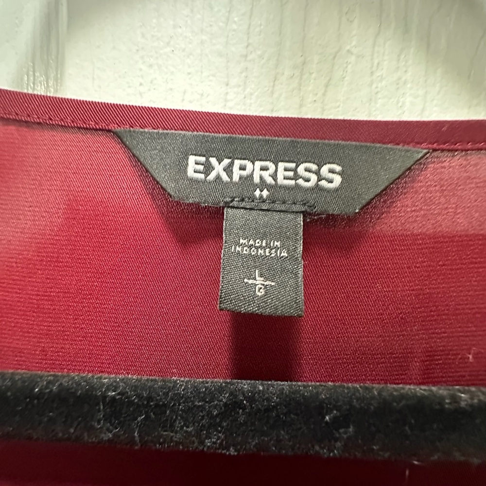 Express Burgundy Blouse - Picture 4 of 4